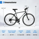 26-Inch Adjustable Mountain Bike with 6-Speed Gears and All-Terrain Rubber Tires - Black