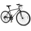 26-Inch Adjustable Mountain Bike with 6-Speed Gears and All-Terrain Rubber Tires - Black