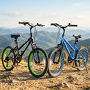 Adjustable 20-Inch Blue Mountain Bike for Kids with 7-Speed Gears and Suspension Fork