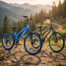 Adjustable 24-Inch Blue Kids Mountain Bike with 7-Speed Gearing and Suspension Fork
