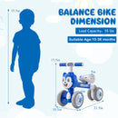 Blue Lightweight 4-Wheel No-Pedal Baby Balance Bike