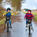 14-Inch Black and White Kids Bike with Training Wheels for Ages 3-5