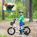 14-Inch Black and White Kids Bike with Training Wheels for Ages 3-5