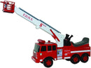 Action Fire Engine Ride-On Toy with Crane, Water Squirt, Lights, Siren, and Free Wheeling Magic Cars 1