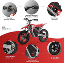 Children's Electric Dirt Bike, 36V 350W, 18.6 MPH, 14-Inch, Suitable for Ages 5-8 Magic Cars 2