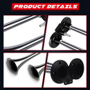 Dual Silver 150dB Air Horn Kit for Trucks, Boats, Cars, and Trains Magic Cars 7