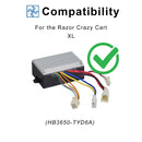 36V HB3650-TYD6A Controller for Razor Crazy Cart XL - 6-Wire Throttle System Magic Cars 3