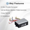 36V HB3650-TYD6A Controller for Razor Crazy Cart XL - 6-Wire Throttle System Magic Cars 6