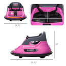 12V Kids Bumper Car with 360° Rotation and Safety Belt Pink Magic Cars 2