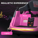12V Kids Bumper Car with 360° Rotation and Safety Belt Pink Magic Cars 5