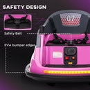12V Kids Bumper Car with 360° Rotation and Safety Belt Pink Magic Cars 7