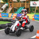 12V Electric Kids Go Kart - White Outdoor Ride-On Toy with Large Design Magic Cars 1