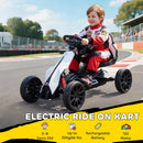 12V Electric Kids Go Kart - White Outdoor Ride-On Toy with Large Design Magic Cars 2