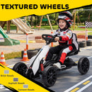12V Electric Kids Go Kart - White Outdoor Ride-On Toy with Large Design Magic Cars 5