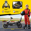 12V Electric Kids Go Kart - White Outdoor Ride-On Toy with Large Design Magic Cars 6