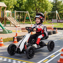 12V Electric Kids Go Kart - White Outdoor Ride-On Toy with Large Design Magic Cars 8