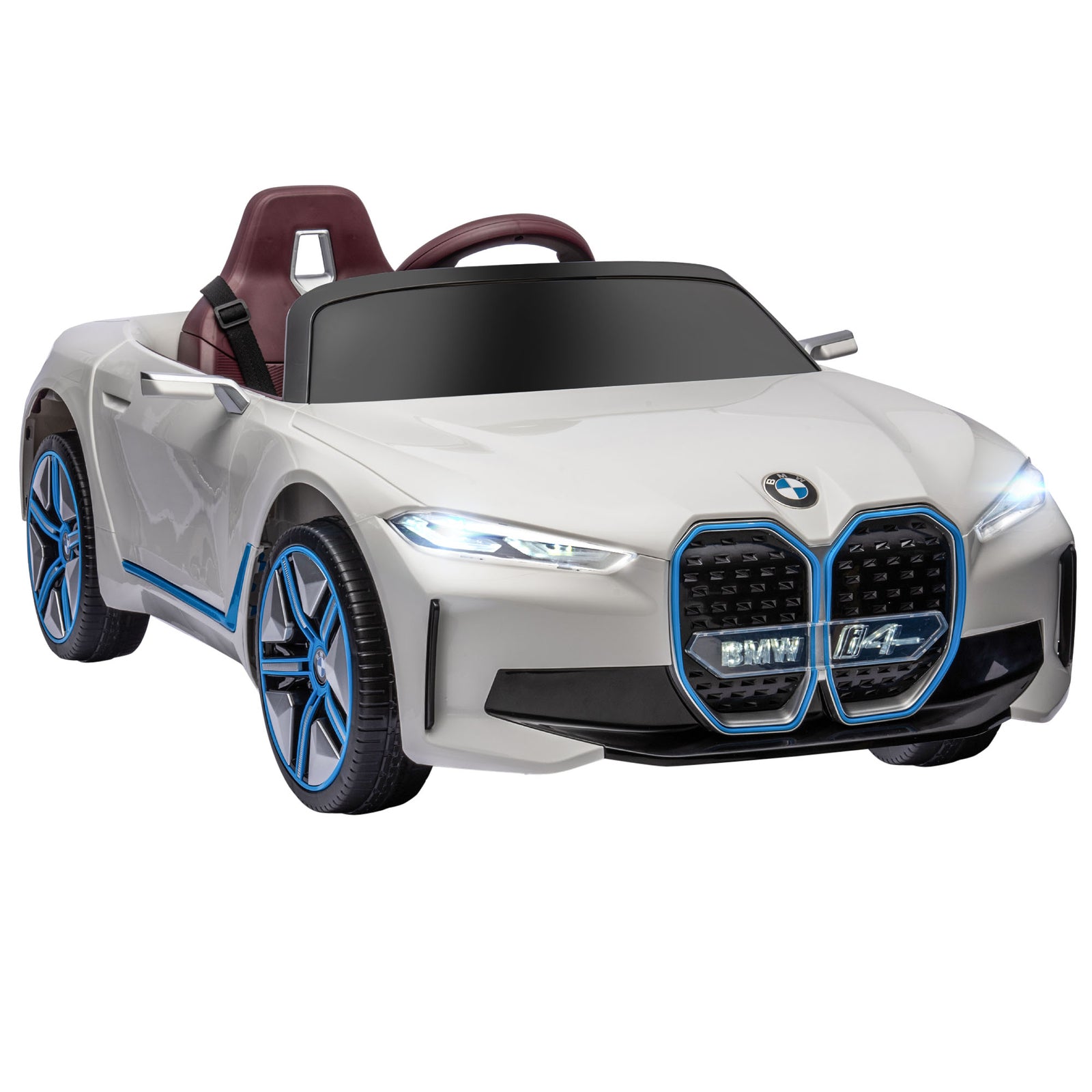 Aosom Electric Car for Kids,12V Licensed BMW Ride on Car w/2.4G Remote Co