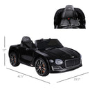 12V Kids Ride-On Licensed Bentley Car with Parent Remote Control Black Magic Cars 2