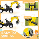 Kids Ride-On Pedal Excavator Digger Truck with Horn Magic Cars 4