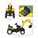 Kids Ride-On Pedal Excavator Digger Truck with Horn Magic Cars 6