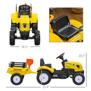 Kids Manual Pedal Ride-On Farm Tractor with Back Storage Tray Magic Cars 6
