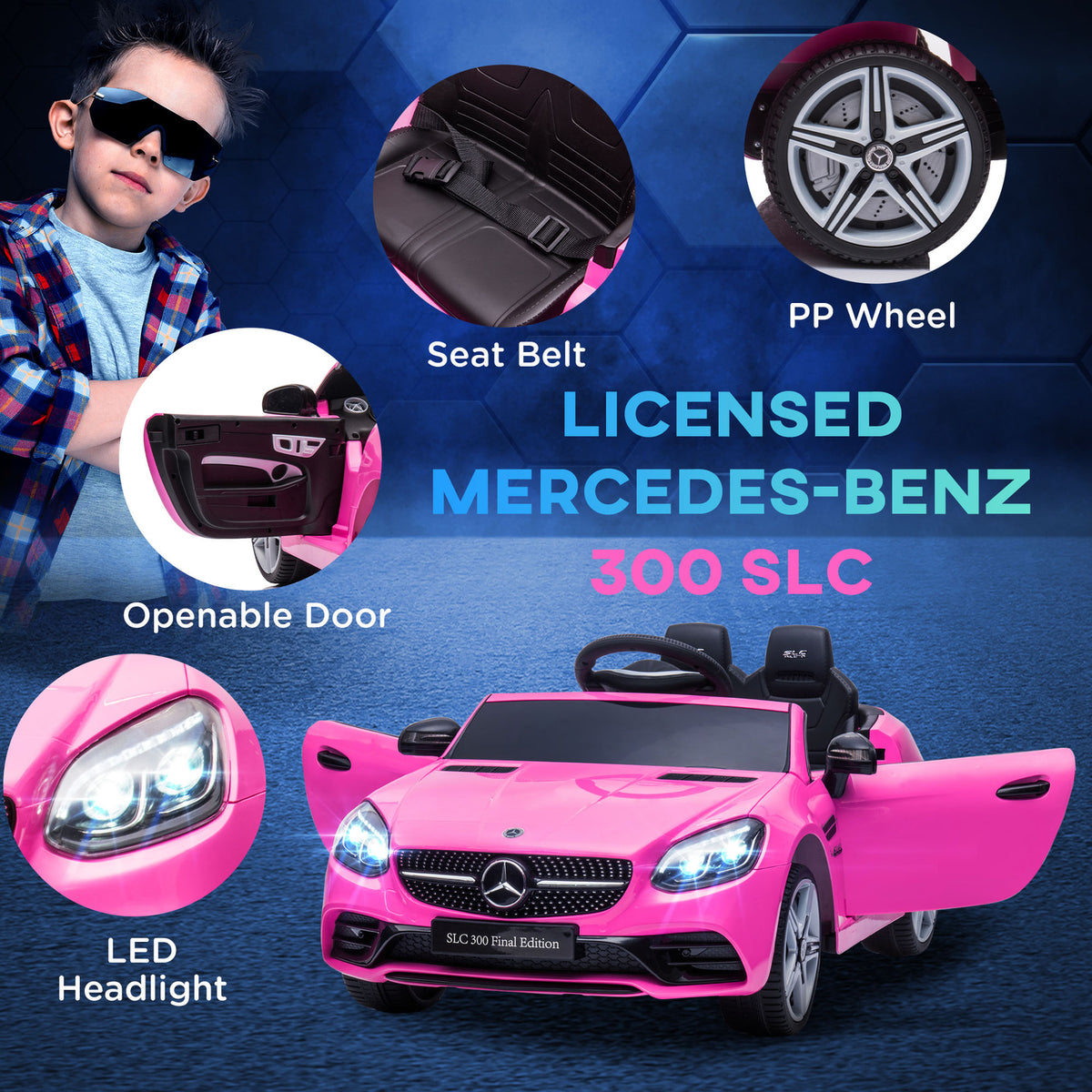 Aosom Mercedes SLC 300 Licensed Kids Electric Car w/Remote Control 