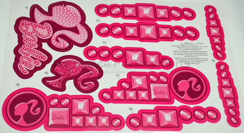 Small Appliance Factory Part W6203-0311 Label Sheet Magic Cars 2