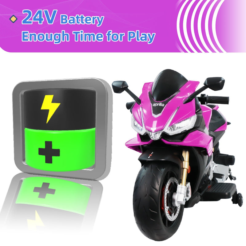 24V Kids Electric Dirt Bike Motorcycle with 10mph Speed and Bluetooth Music Magic Cars 5