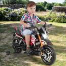 Licensed 12V Kids Ride-On Motorcycle with Training Wheels Red Magic Cars 3