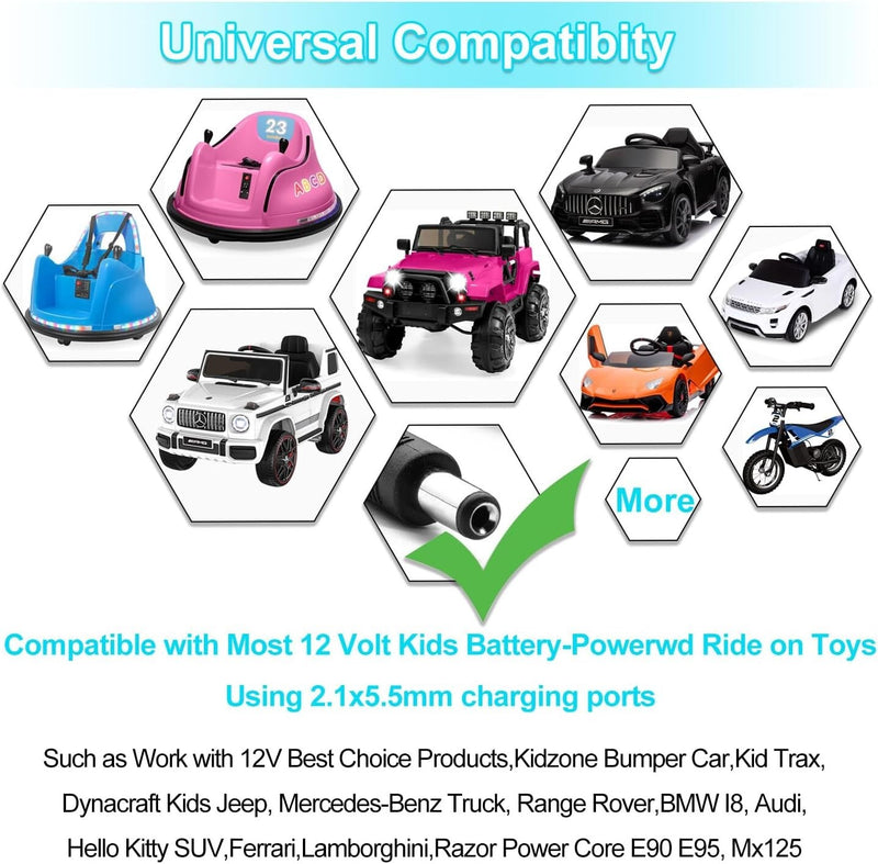 12V Automatic Kids Ride-On Car Charger with LED Safety Indicators Magic Cars 6