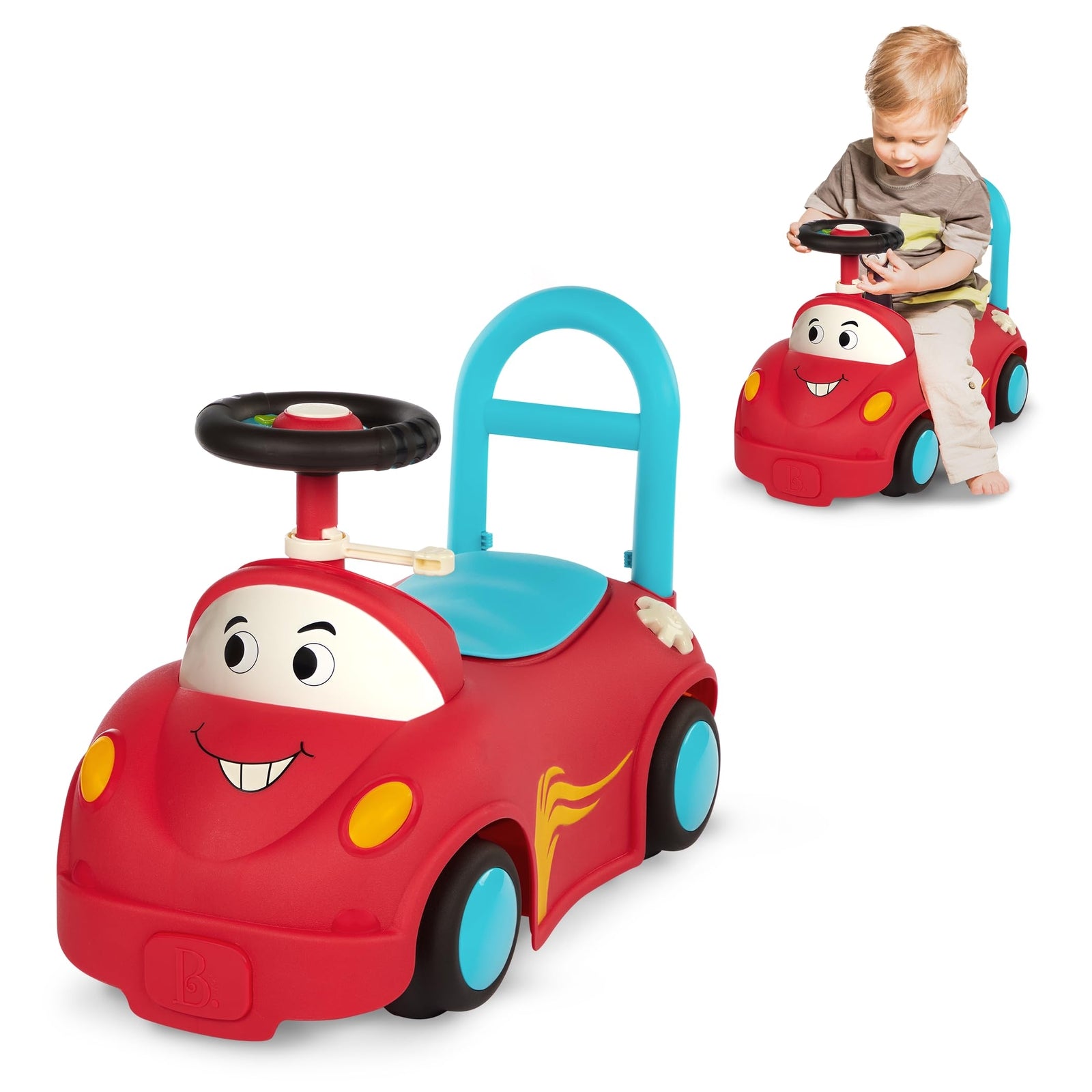 Magic Rider Toy Push Ride-On Race Car Walker Toy with Handle and Storage