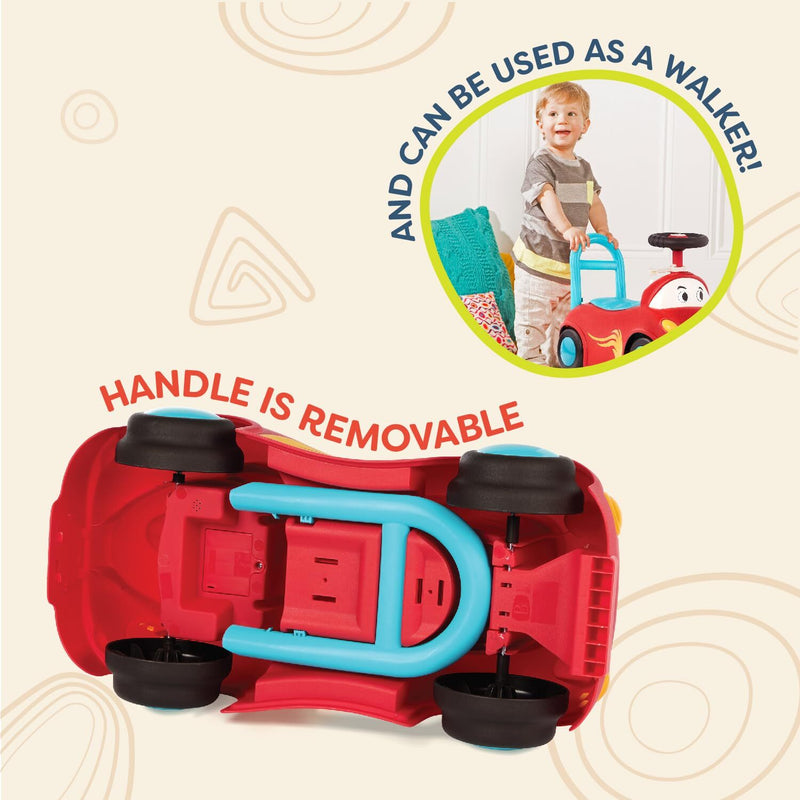 Push Ride-On Race Car Walker Toy with Handle and Storage Magic Cars 2