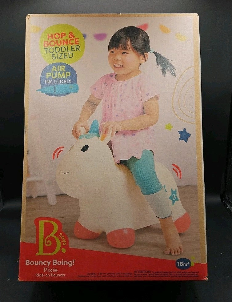 Unicorn Ride-On Bouncy Hopper Toy with Air Pump for Ages 18 Months and Up Magic Cars 0