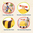 Wooden Bee Ride-On Toy Buggy for Kids Magic Cars 3