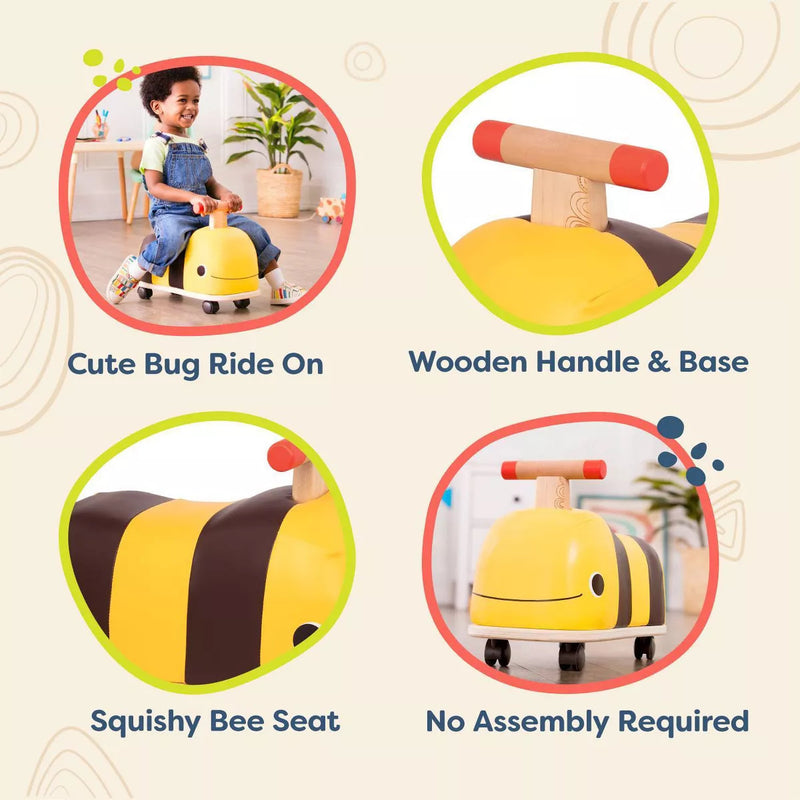 Wooden Bee Ride-On Toy Buggy for Kids Magic Cars 3