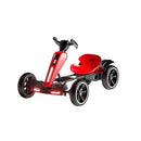 Red 12V Electric Go Kart for Kids with LED Lights, Bluetooth, and Adjustable Seat