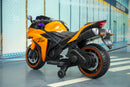 12V Orange Ride-On Motorcycle for Kids - Perfect for Boys and Girls