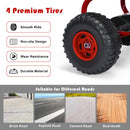 Kids Pedal Go-Kart with 4 Wheels, Adjustable Seat, Handbrake – Red Ride-On Toy Magic Cars 6