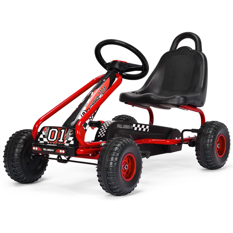 Kids Pedal Go-Kart with 4 Wheels, Adjustable Seat, Handbrake – Red Ride-On Toy Magic Cars Variant 0