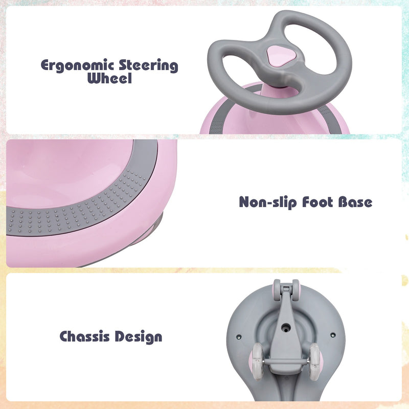 Wiggle Car Ride-On Toy with Flashing Wheels for Toddlers and Kids in Pink Magic Cars 7