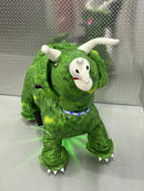 Plush Dinosaur Ride-On Scooter with LED Lights, Remote Control, and Footrests Magic Cars 1