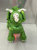 Plush Dinosaur Ride-On Scooter with LED Lights, Remote Control, and Footrests Magic Cars 2
