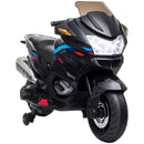 Battery-Powered Kids Ride-On Motorbike with Training Wheels Black Magic Cars 0
