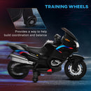 Battery-Powered Kids Ride-On Motorbike with Training Wheels Black Magic Cars 5