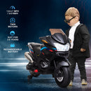 Battery-Powered Kids Ride-On Motorbike with Training Wheels Black Magic Cars 9