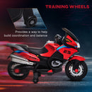 Battery-Operated Red Kids Ride-On Motorbike with Training Wheels Magic Cars 5