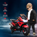 Battery-Operated Red Kids Ride-On Motorbike with Training Wheels Magic Cars 9