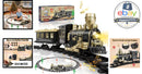Black and Gold Battery-Operated Train Set with LED Lights and Sound on Curved Tracks Magic Cars 1