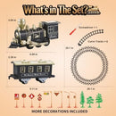 Black and Gold Battery-Operated Train Set with LED Lights and Sound on Curved Tracks Magic Cars 6