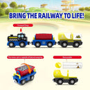 Wooden Track Battery-Powered Cargo Steam Train Set for Ages 3+ by MyKaFort Magic Cars 2